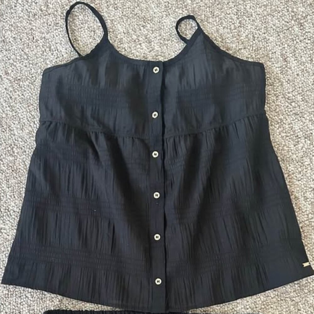 NWOT Jason Wu Black Two Piece Textured Shorts and Tank Top size L